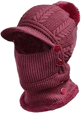 Зимски жени плетени пуловер спортски вентилатор, топлина за заштита на уво, волна џемпер капа капа, женски не волна