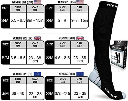 Physix Gear Sport 3 пара чорапи за компресија за мажи и жени во S-M големина