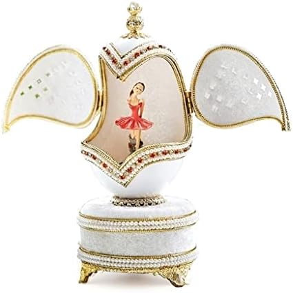 Fkjlun Неверојатна елеганција балетска девојка музичка кутија креативна јајце -резба часовници ротирачки музички кутии брак Божиќ Денот на