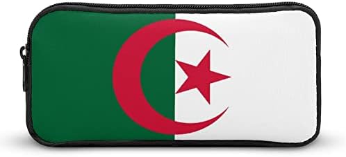 Знаме на алжир молив случај со голем капацитет за складирање на торбичка за молив со молив за возрасни за училишни тинејџери
