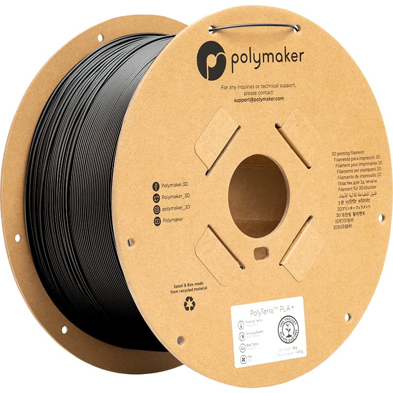 Polymaker 3kg PLA + 3D филамент за печатач 1,75 mm, црна PLA Plus Filament 1.75 PLA FILAMENT SAIN SURIFARE - Политерра Тешка PLA + 3D Филамента