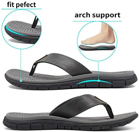 Coface Mens-Sport-Flip Flops-Casual-Commont-Comfort-Sondals-со лак за поддршка-излез од 7 ~ 13