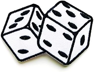 Парот на коцки глупости коцкање Лас Вегас Покер бела лепенка лого јакна маица шива железо на везена апликација значка знак за лепенка