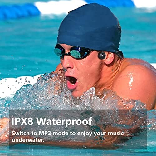 SayRelances Слушалки за спроводливост на коските водоотпорни, слушалки за пливање IPX8 со MP3 Play 32G меморија, Bluetooth 5.3 Слушалки