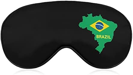 Бразил Мапа Знаме Маска За Спиење Со Врзани Очи Симпатична Сенка За Очи Смешна Ноќна Покривка со Прилагодлив Ремен За Жени Мажи