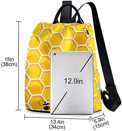 Алаза мед пчела саќе чанта со ранец со прилагодливи ленти
