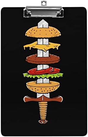 Меч Хамбургер Акрилни Табли Со Исечоци Со Метален Клип 12,5 Х 8,5 Инчни Слатки Табли За Клипови Лесни За Закачување За Настан Во Училница