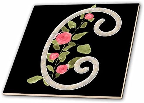3дроза Монограм Почетна Ц Со Прилично Розови Цвеќиња-Плочки