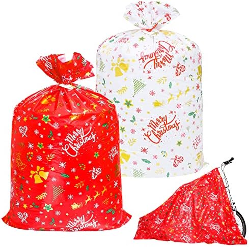 Божиќни Торби За Подароци Големи, 2 ПАРЧИЊА 72 Х 60 Џамбо Божиќни Торби За Подароци За Огромни Подароци, Празнични Торби За Подароци
