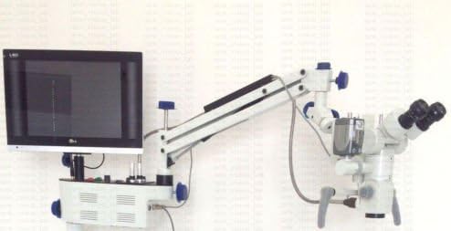 LED Осветлување - Ѕид Монтирање Стоматолошки Микроскоп 3 Чекор, 0-180° Склони Двоглед СО LED Екран, Зрак Сплитер, C Монтирање, HD Камера Целосно