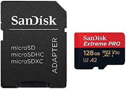 Sandisk 128gb Micro SDXC Екстремни Про Мемориска Картичка Работи Со GoPro Херој 7 Црна, Сребрена, Херој7 Бела UHS - 1 U3 A2 Пакет Со Сѐ,