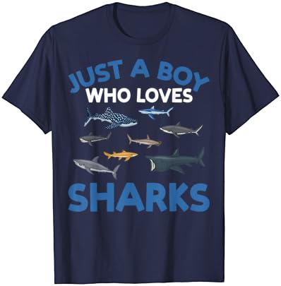 Само Момче Кое Сака Ајкули Смешни Деца Ајкула Љубовник Маица