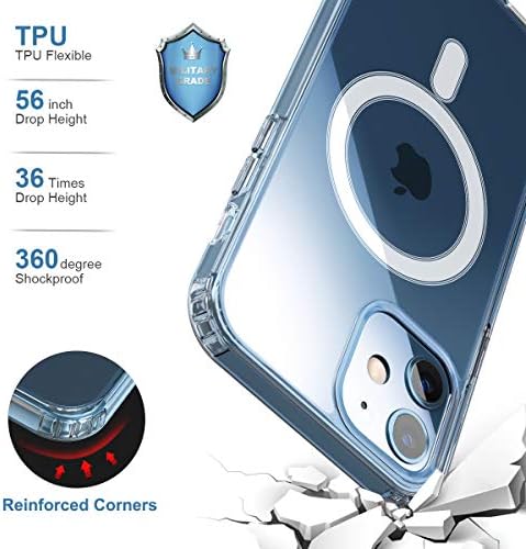 обновете Го Чистото Магнетно Куќиште за iPhone 12 Мини Компатибилно Со Mag-Безбедно, Тенок Тврд Заден Мек Силиконски Капак На Браникот TPU, Тенка