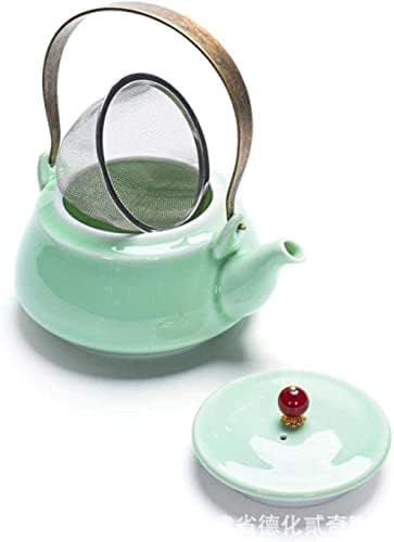 Чајник керамички чајник целадон голем зрак тенџере филтер за домаќинство чајник керамички филтер цвет чајник со еден сад чај чај