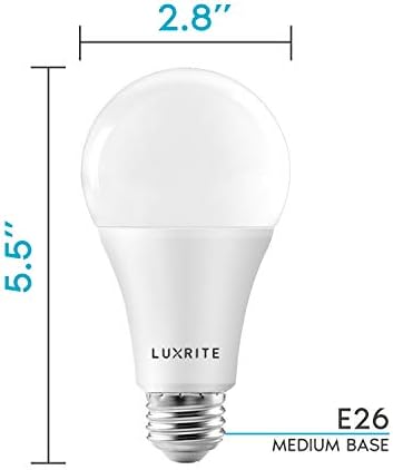 LUXRITE A21 LED Светилки 150 Вати Еквивалент, 2550 Лумени, 3000k Мека Бела, Затемнета Стандардна LED Сијалица 22W, Енергетска Starвезда,