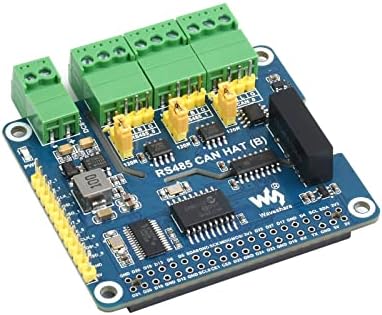 for Raspberry Pi 4B/3B+/3B/2B/Zero/Zero W/Zero 2W/ 2WH, Isolated RS485 CAN HAT, 2-Ch RS485 and 1-Ch CAN, SPI Communication, Bulit-in