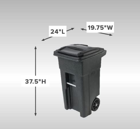 Сука 32 галон ѓубре може црно со тркала и капак за употреба на отворено или затворено
