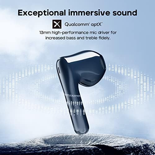 Tribit Earbuds, Bluetooth 5.2 Earbuds Qualcomm QCC3040, 4MICS CVC 8.0 Повикајте го бучавата Откажување кристално-чисти повици удобни ушни