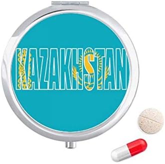 Казахстан Земја Знаме Име Пилула Случај Џеб Медицина Кутија За Складирање Контејнер Диспензерот