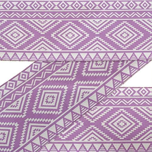 Iba IndianBeautifulArt Pargan Aztec Geometric Prinked Ribbon Trim 9 јарди кадифени ткаенини за занаетчиски додатоци за шиење 4 инчи