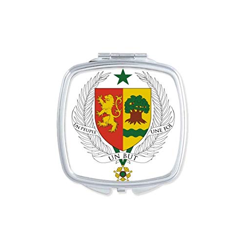 Сенегал Африка Национален Амблем Огледало Пренослив Компактен Џеб Шминка Двострано Стакло