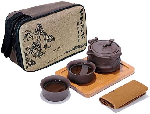AISA избор Јапонски чај Кунгфу сет за преносен керамички чај, 1 чај од чај 1 чај