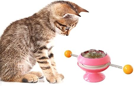 Интерактивна играчка за ветерници за ветерници за мачки за мачки во затворен простор, играчка за грамофон со база на чаша за вшмукување