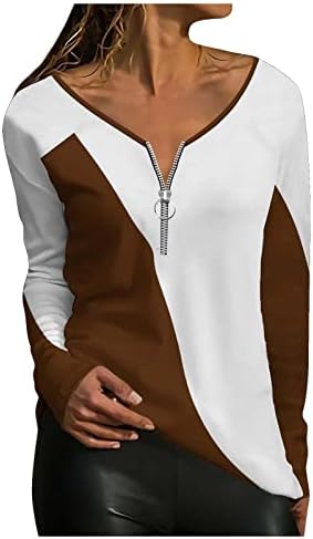 Женски пад на долги ракави Туника блузици облеки v вратот поштеди на туничен бизнис елегантни врвови на лебава лабава тенок кошули