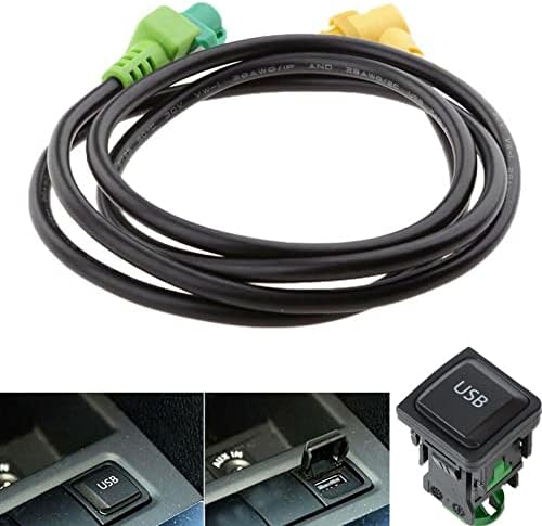 Црна пластика + метален приклучок за прекинувач за автомобили со USB + кабел за RCD510 RCD310