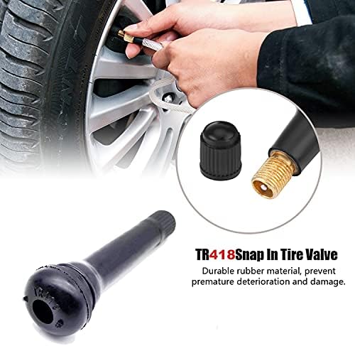 QISF 50PCS TR418 Вентила на гуми за вентил, матични вентили, 2 инчи со должина од гума од гума на гума за гума, стебла