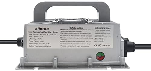XIIXTOO 15 AMP 36 Volts замена на батеријата за 36 волти Ezgo Ez-Go TXT голф количка со Д-приклучок/приклучок за напојување во водоотпорен
