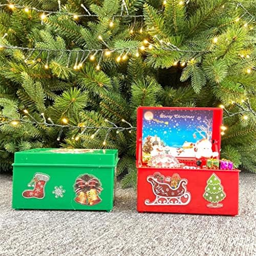 KLHHG Christmas Style Music Box Прекрасна креативна Декора за Дедо Мраз предводена музичка кутија за забава