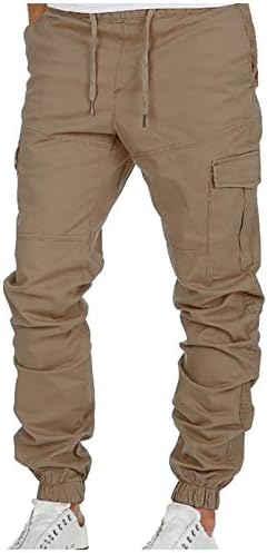 Активна машка џеб обична должина фитнес спортска боја цврсти боди -билдинг панталони машки машки панталони