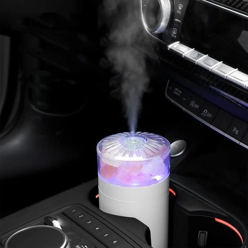 Quesheng Преносен воздушен овлажнител ароматерапија за домашен камен со сол камен мини USB миризба овла овластувач со шарена светлина