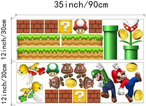 Schwartscount -Super Super Mario Brothers Wall Decals - Super Mario Изградете сцена винил wallидни налепници - Декорирање на uralидови