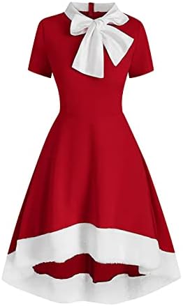 Жени од 1950 -тите ретро Божиќни фустани Одри Хепберн гроздобер стил Рокабили замав фустан симпатичен фустан за крпеница на крпеница