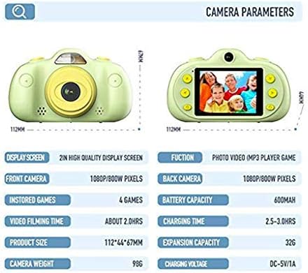 Лкибоа Зелена Детска Камера-2,4 Инчни Детски Дигитални Фотоапарати За Девојчиња Со Двојна Леќа За Годишни Момчиња Девојчиња