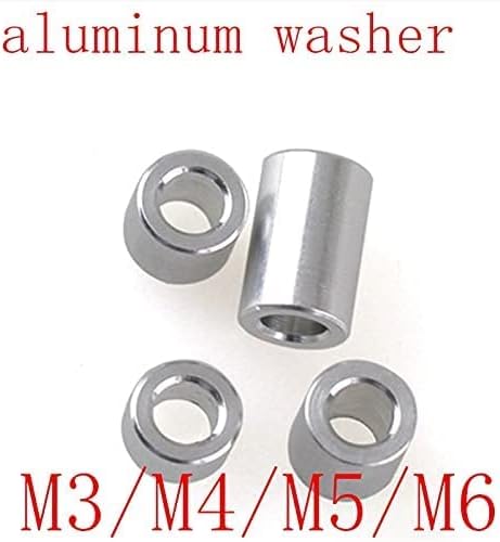 Ndhan cqinju-washer 20pcs m3 m4 m5 m6 алуминиумска мијалник круг шупливо без нишка за растојание за растојание 2/3/4/5/6/8/10/12mm, долготрајна