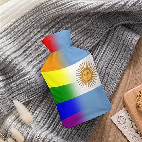 ЛГБТ гордост Аргентина знамето шише со топла вода 1000 мл симпатична мека вода-вбризгување торба за рака за потоплите за топли