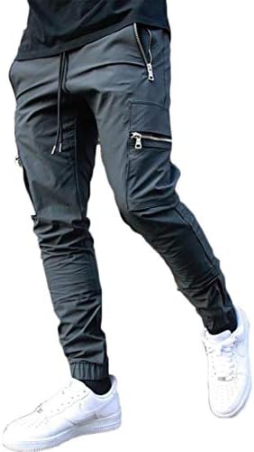 Машки карго панталони за пешачење за мажи Андонгивел тенок вклопен џогер велосипедизам на отворено панталони со џебови