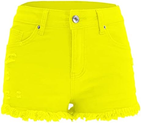 Miashui NEW WASH Нова пролет и лето Европски и американски искинати еластични тексас женски високи панталони за дизајнер на половината за