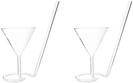 Ангоили 2 ПАРЧИЊА Проѕирни Чаши За Коктели Во Форма На Спирала, Комплет Чаши За Коктел Вино од 2 Уникатни Спирални Чаши За Мартини