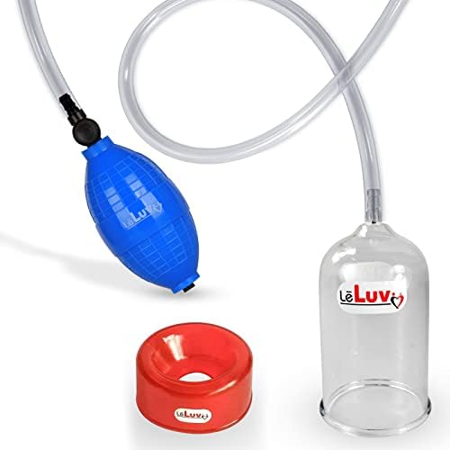 LELUV EASLEOP серија на пенисот глава за вакуумска пумпа за пумпа | Сина рачка за bgrip/чиста црево и цилиндар на жлезот + TPR ракав голем