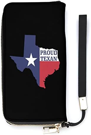 Горди На Тексас Wristlet Паричник За Жени, СТП Вертикална Кредитна Картичка Држач Чанта Спојката Со Патент
