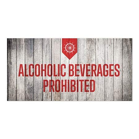 CGSignLab | Забранети Алкохолни Пијалоци-Наутичко Дрво Прицврстување На Прозорецот | 24x12