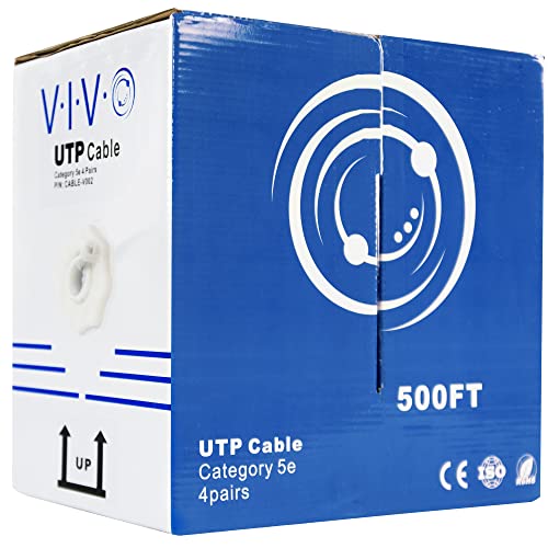 VIVO 500 стапки Масовно Cat5e Етернет Кабел-V002 Жица ВРВОТ Повлечете Кутија Сива, Модем