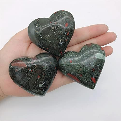 ZYM116 1pc Природно големо африканско крвавост во облик на срцево срце, заздравување на подароци за заздравување Полирани природни камења