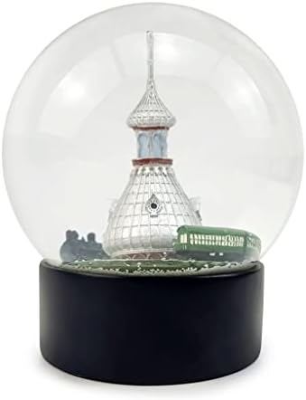 ygqzm Кристална топка смола снегулка топка има згради железничка станица сувенири занаетчиски украси снегулка кристал