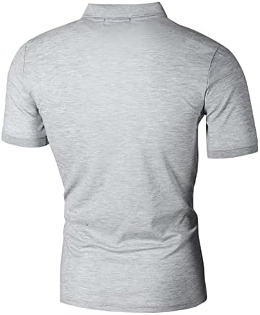 Озммјан машки патент голф кошули 2023 моден случај на кратки ракави голф Полос тенок фит маица лето 1/4 поштенски маички