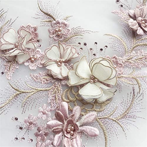Исклучителна цветна шивачка лепенка со брадавици 3Д цветни мотив за венчаница, матурска наметка сина боја
